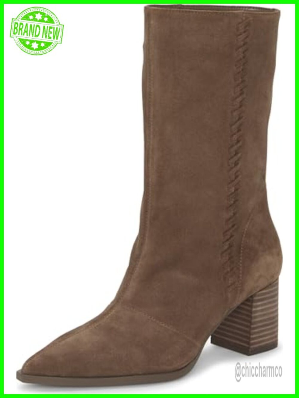 Slouchy Suede Pointed Toe Ankle Booties Block Heel